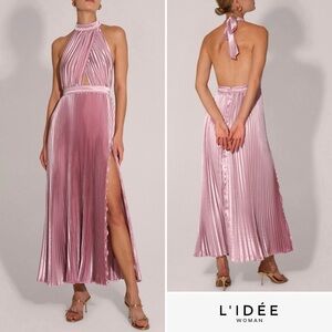 L’IDEE Renaissance Split Gown Light Pink 6 EUC